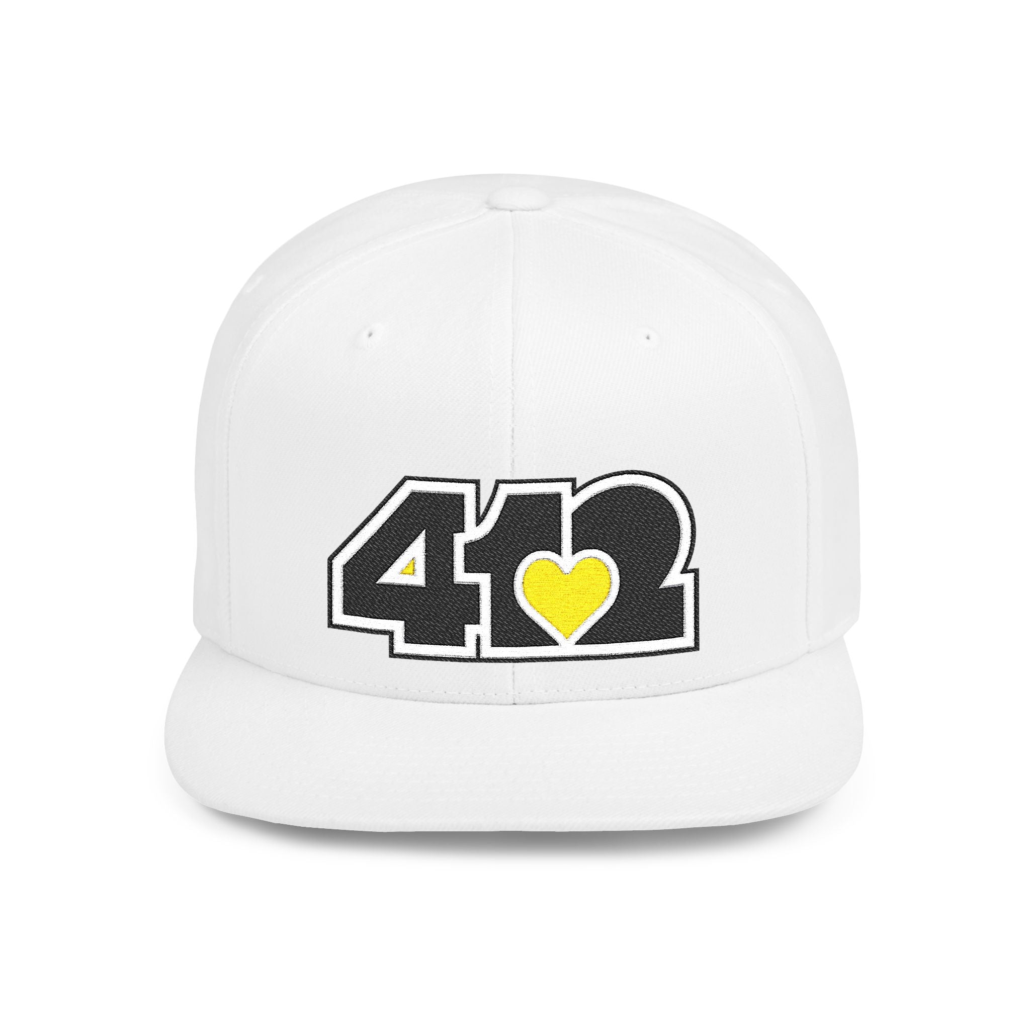 Pittsburgh 412 Black & Yellow Embroidered Flat Bill Snapback Hat
