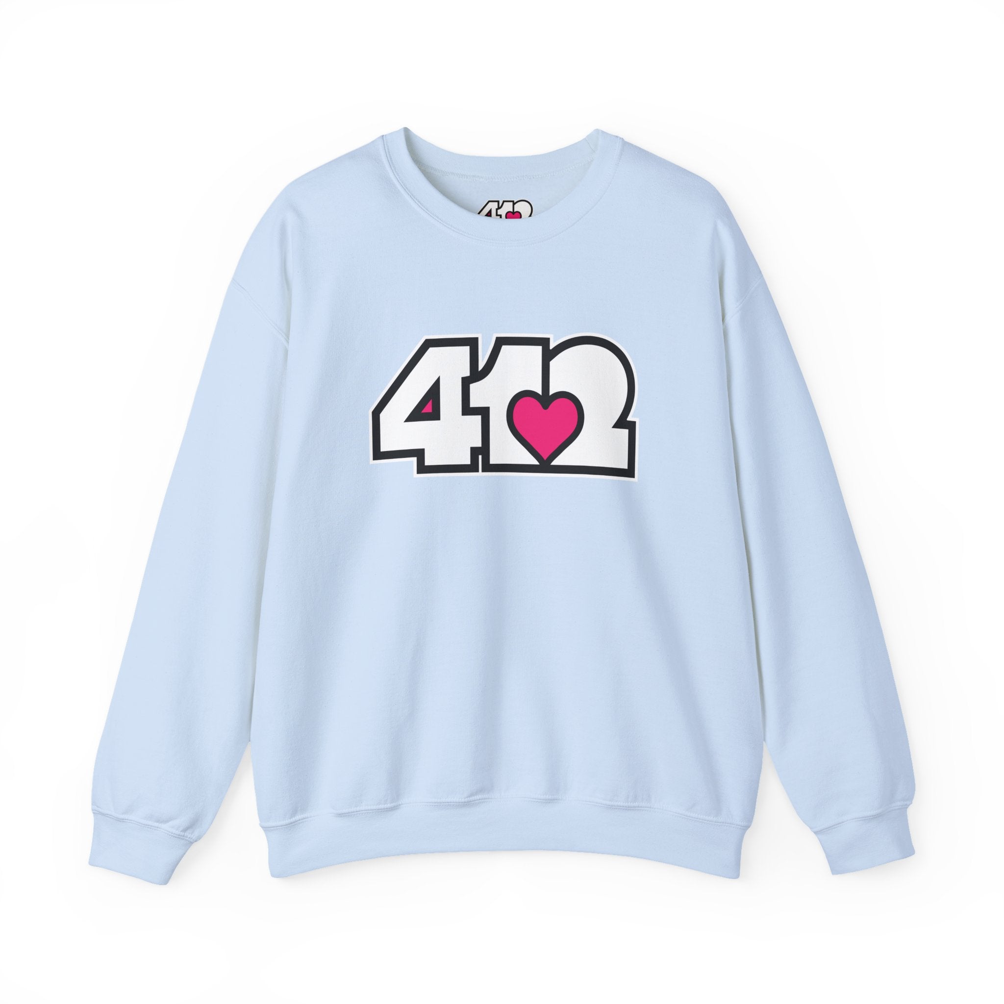 Pittsburgh Signature White Pink 412 Unisex Crewneck Sweatshirt
