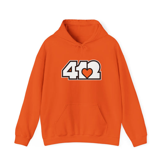Orange Heart Adult Hoodie