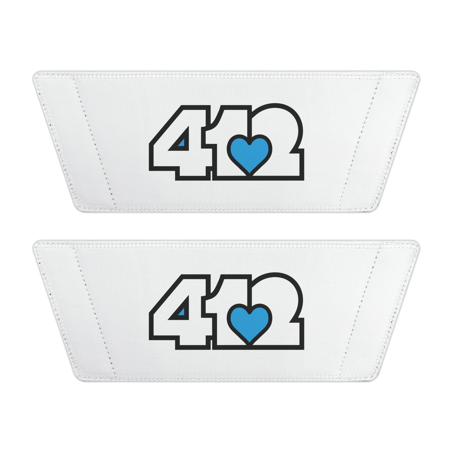 412 Men's Slides - Blue Heart, White Logo