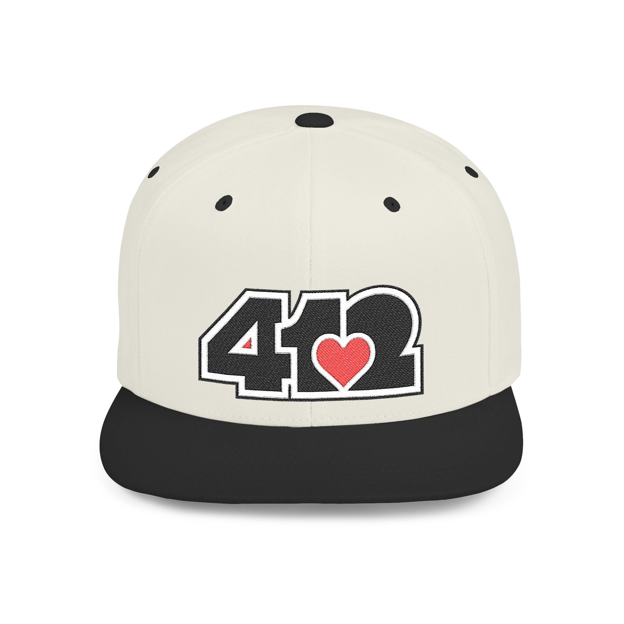 Pittsburgh 412 Black & Red Embroidered Flat Bill Snapback Hat
