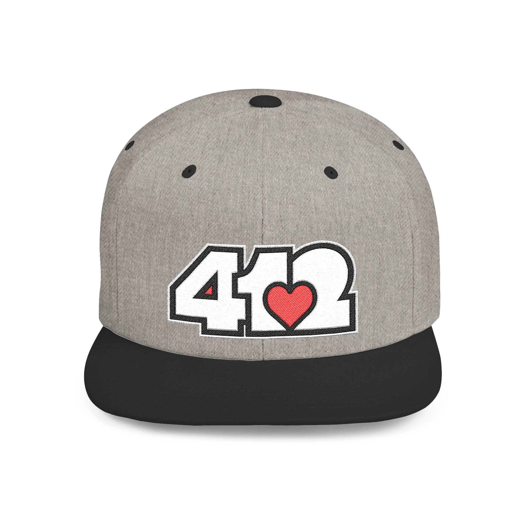 Pittsburgh 412 White & Red Embroidered Flat Bill Snapback Hat