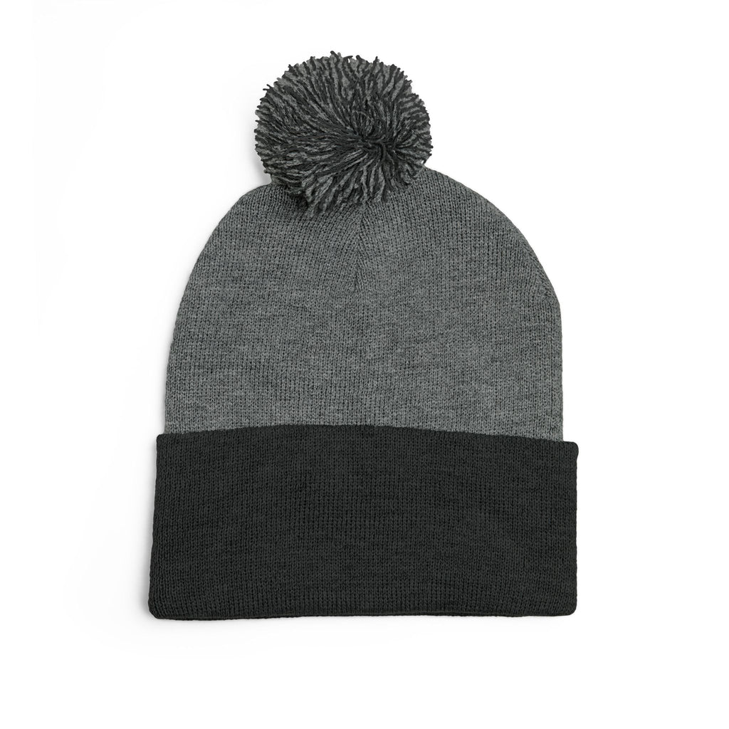 Pittsburgh 412 White Green Heart Embroidered Pom Beanie
