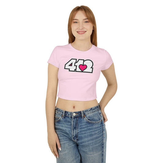 Pink Heart Women's Crop Top