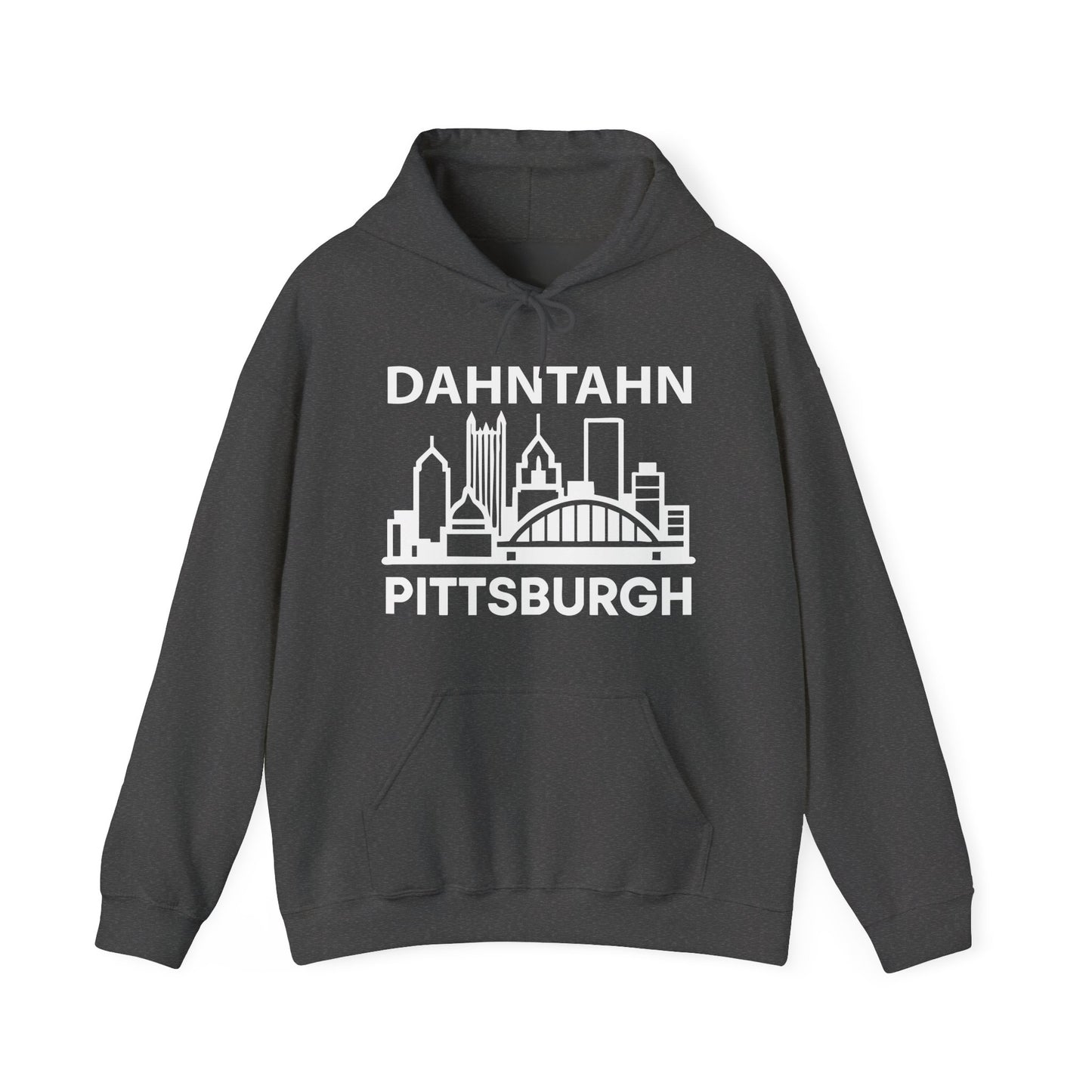 Dahntahn Pittsburgh Adult Hoodie - White Logo