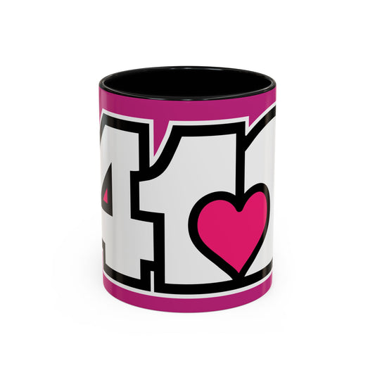412 Collectible Mug - Pink Heart, White Logo