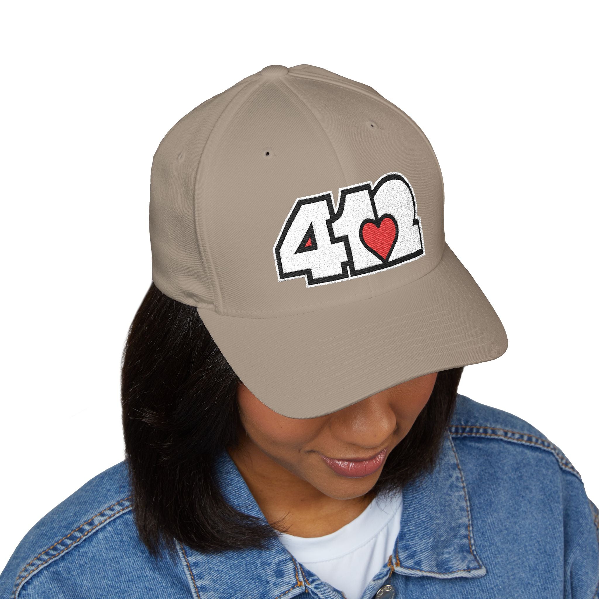 Pittsburgh 412 White Red Embroidered Stretch Fit Hat