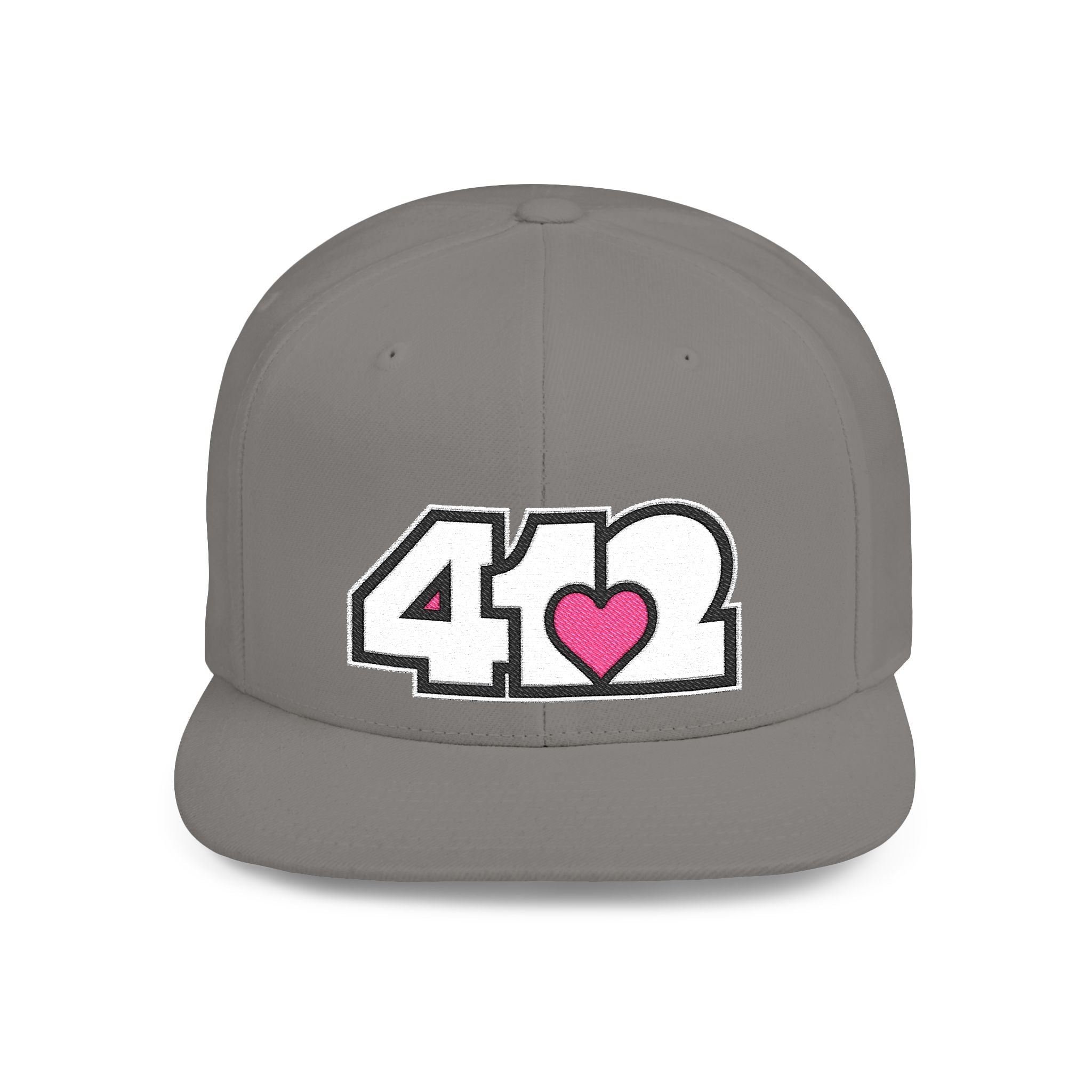 Pittsburgh 412 White & Pink Embroidered Flat Bill Snapback Hat