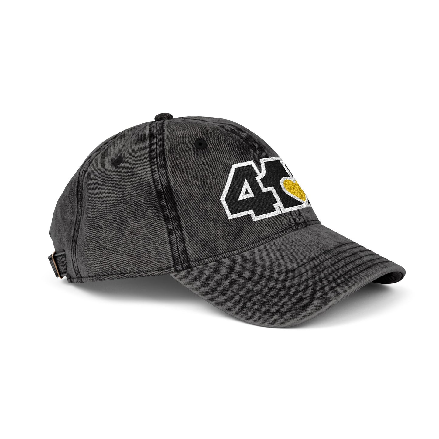 412 Vintage Crown – Embroidered Yellow Heart, Black Logo