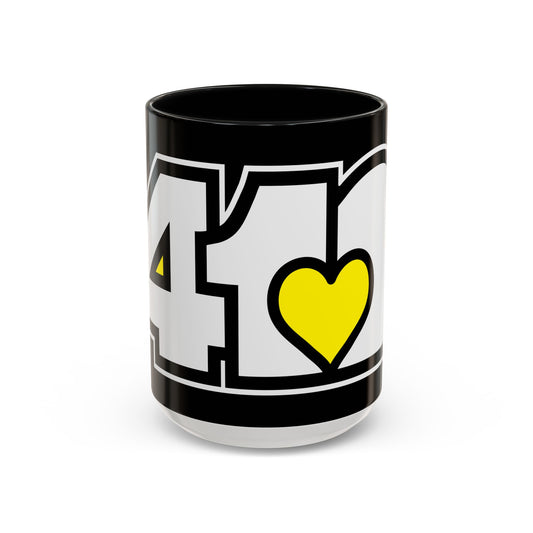 412 Collectible Mug - Yellow Heart, White Logo