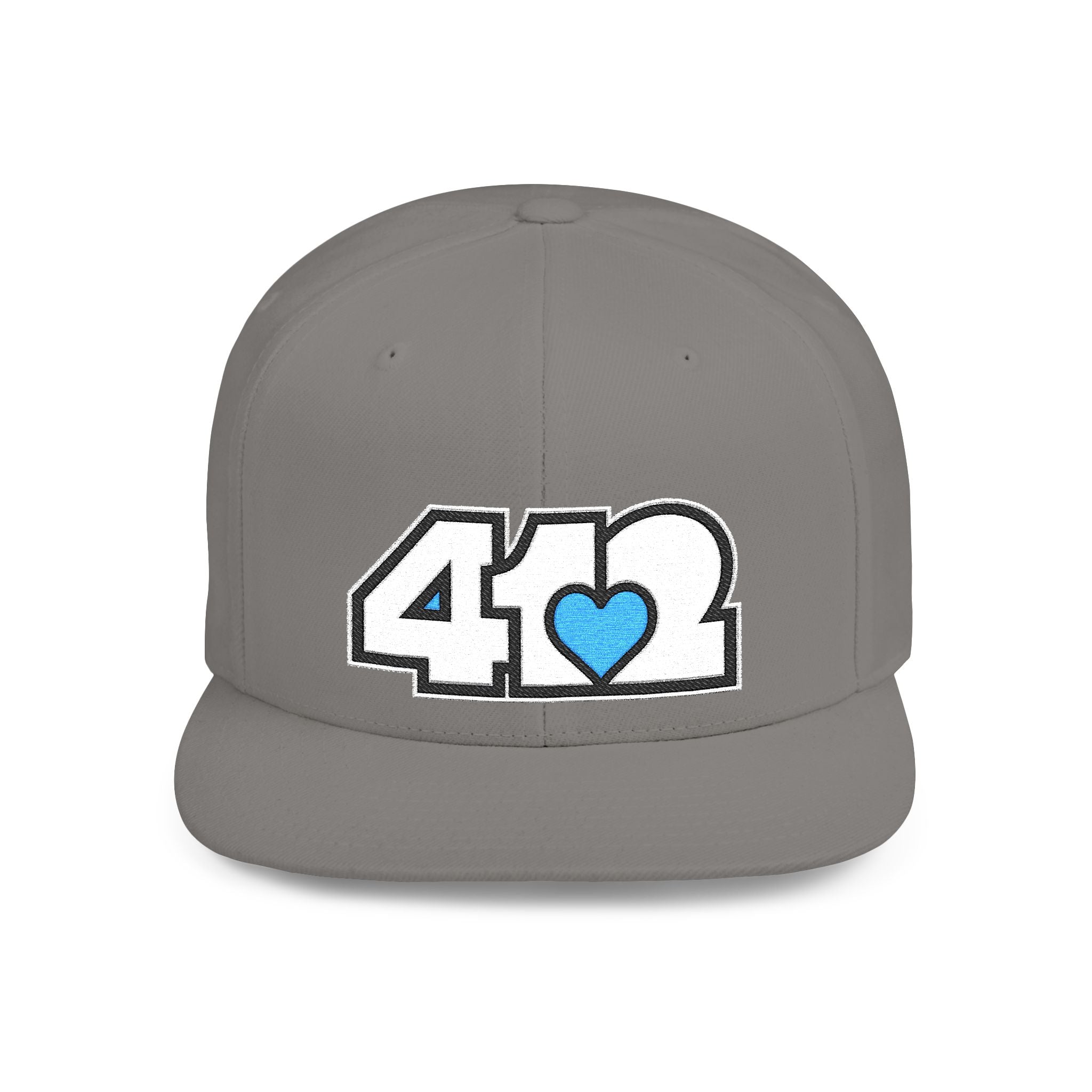 Pittsburgh 412 White & Blue Embroidered Flat Bill Snapback Hat
