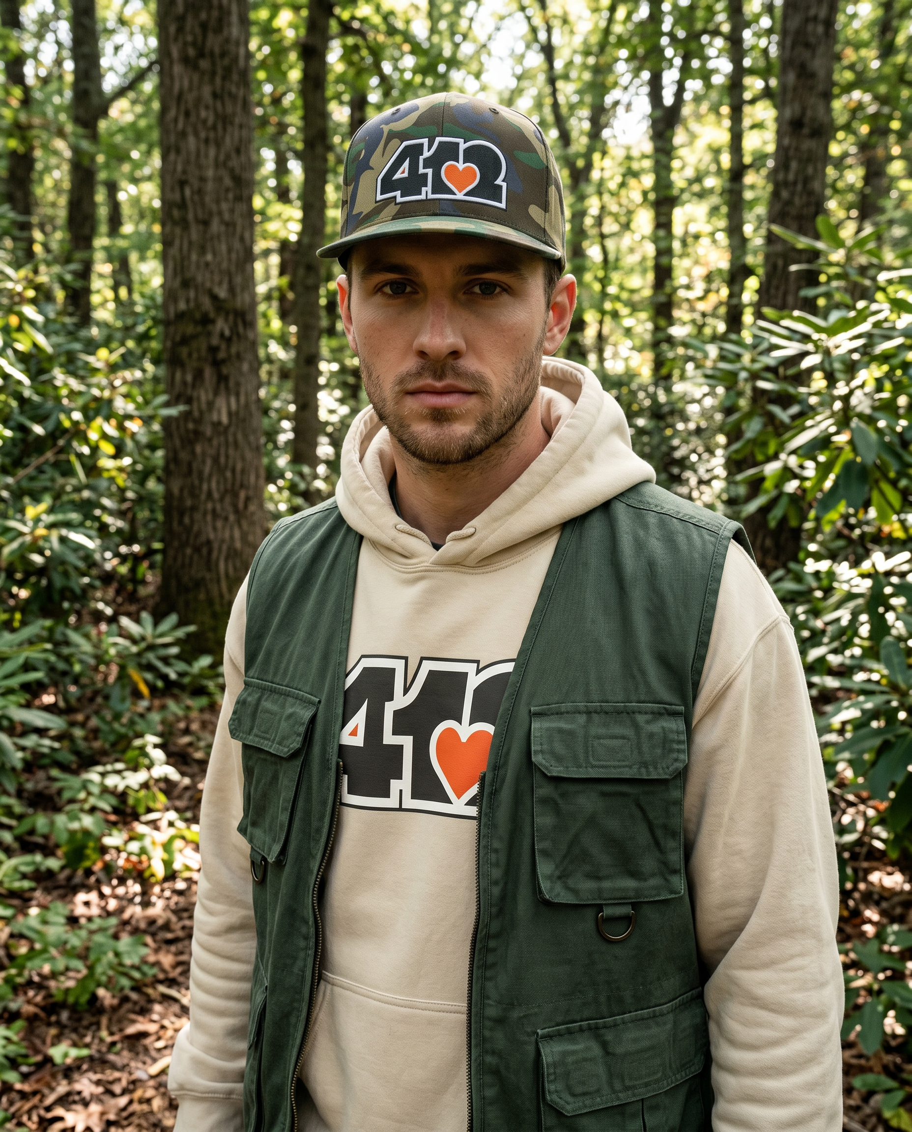 Pittsburgh 412 Black & Orange Embroidered Flat Bill Snapback Hat
