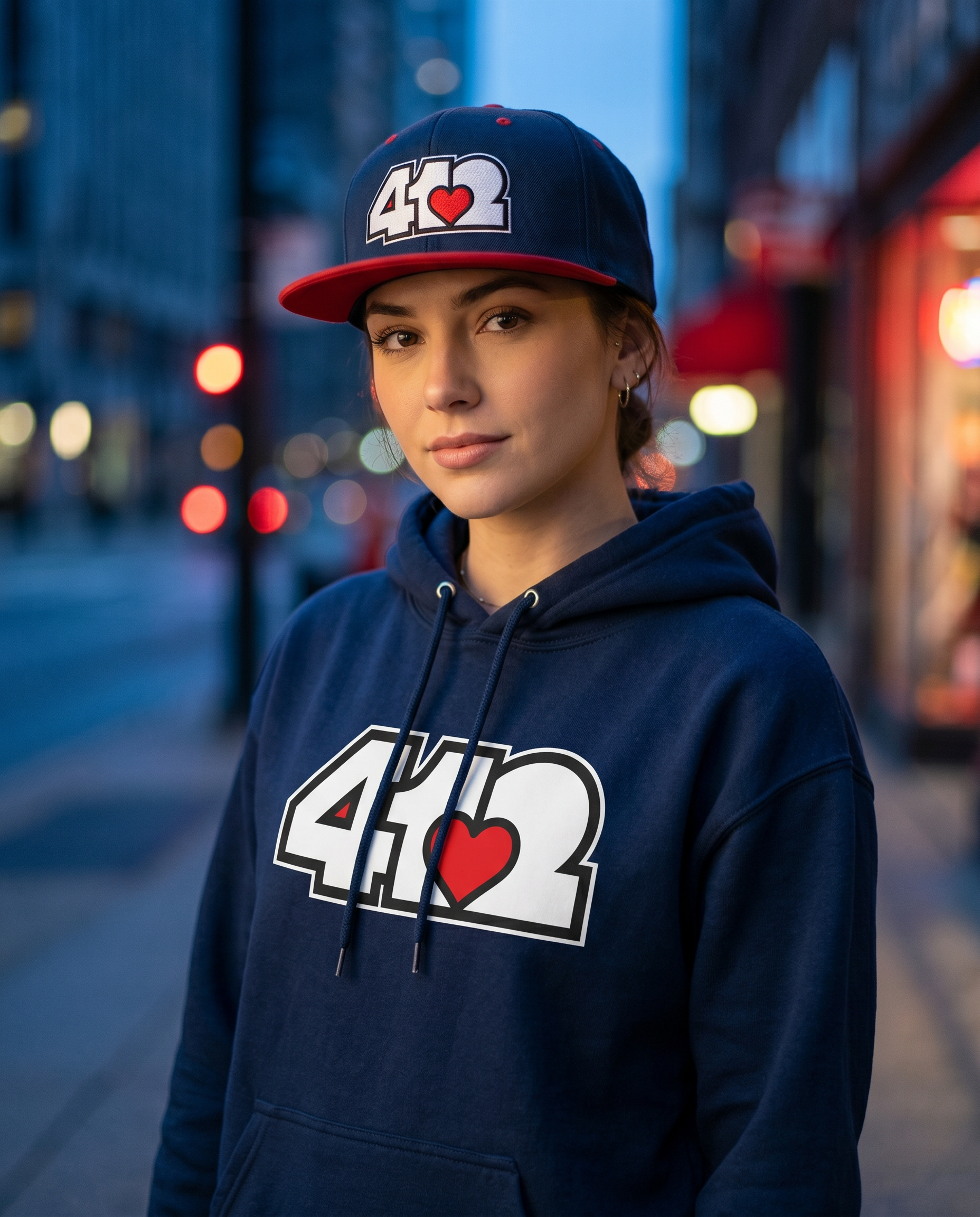 Pittsburgh 412 White & Red Embroidered Flat Bill Snapback Hat
