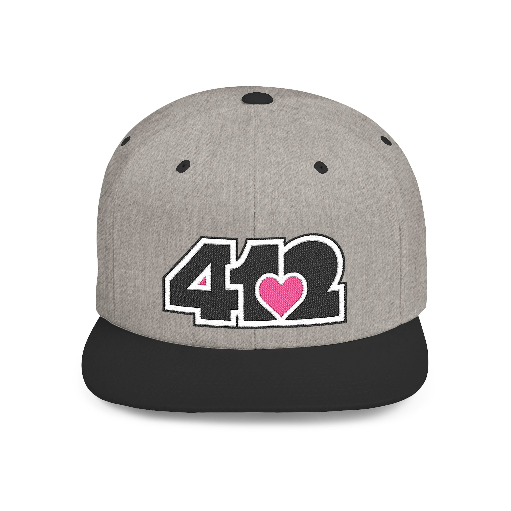 Pittsburgh 412 Black & Pink Embroidered Flat Bill Snapback Hat