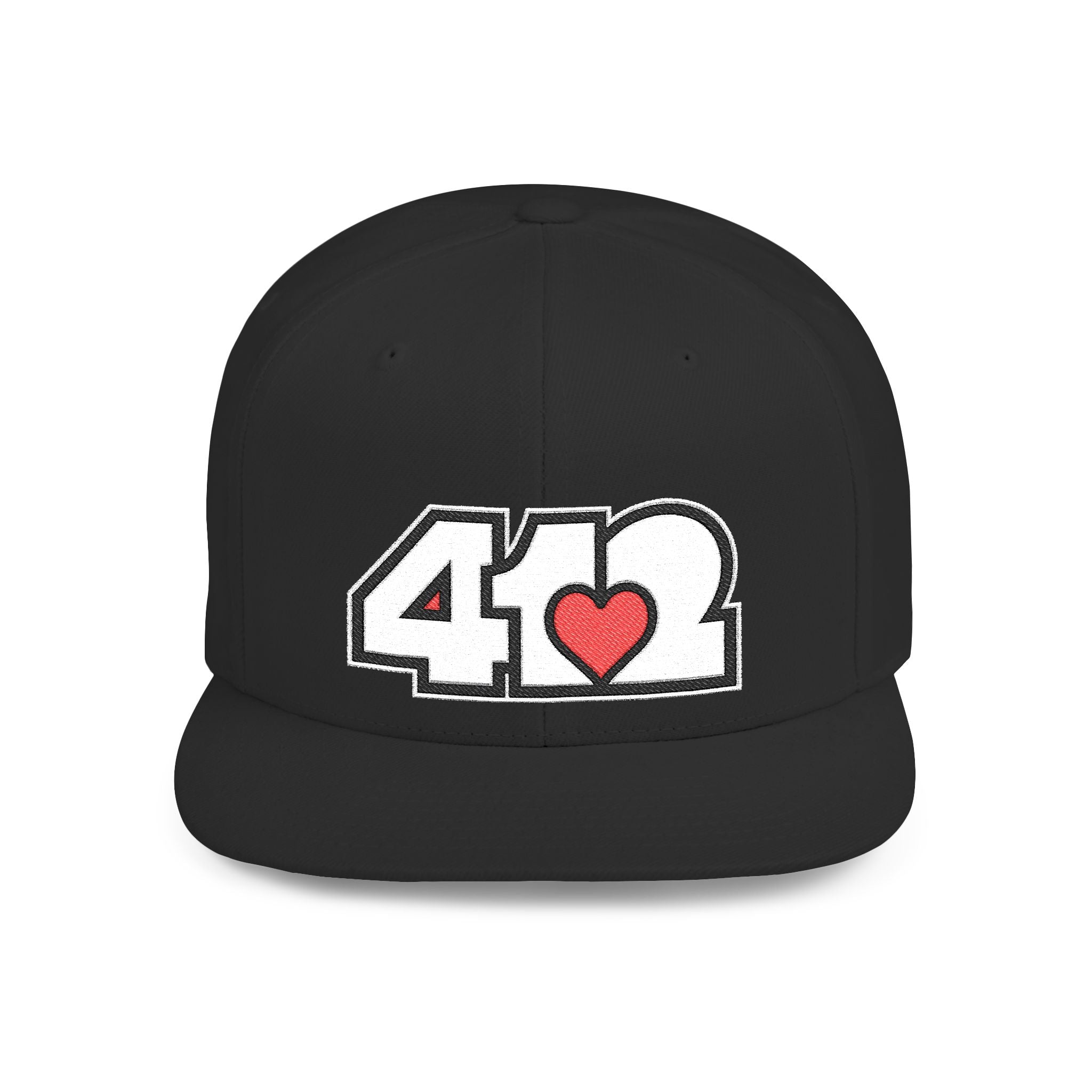 Pittsburgh 412 White & Red Embroidered Flat Bill Snapback Hat