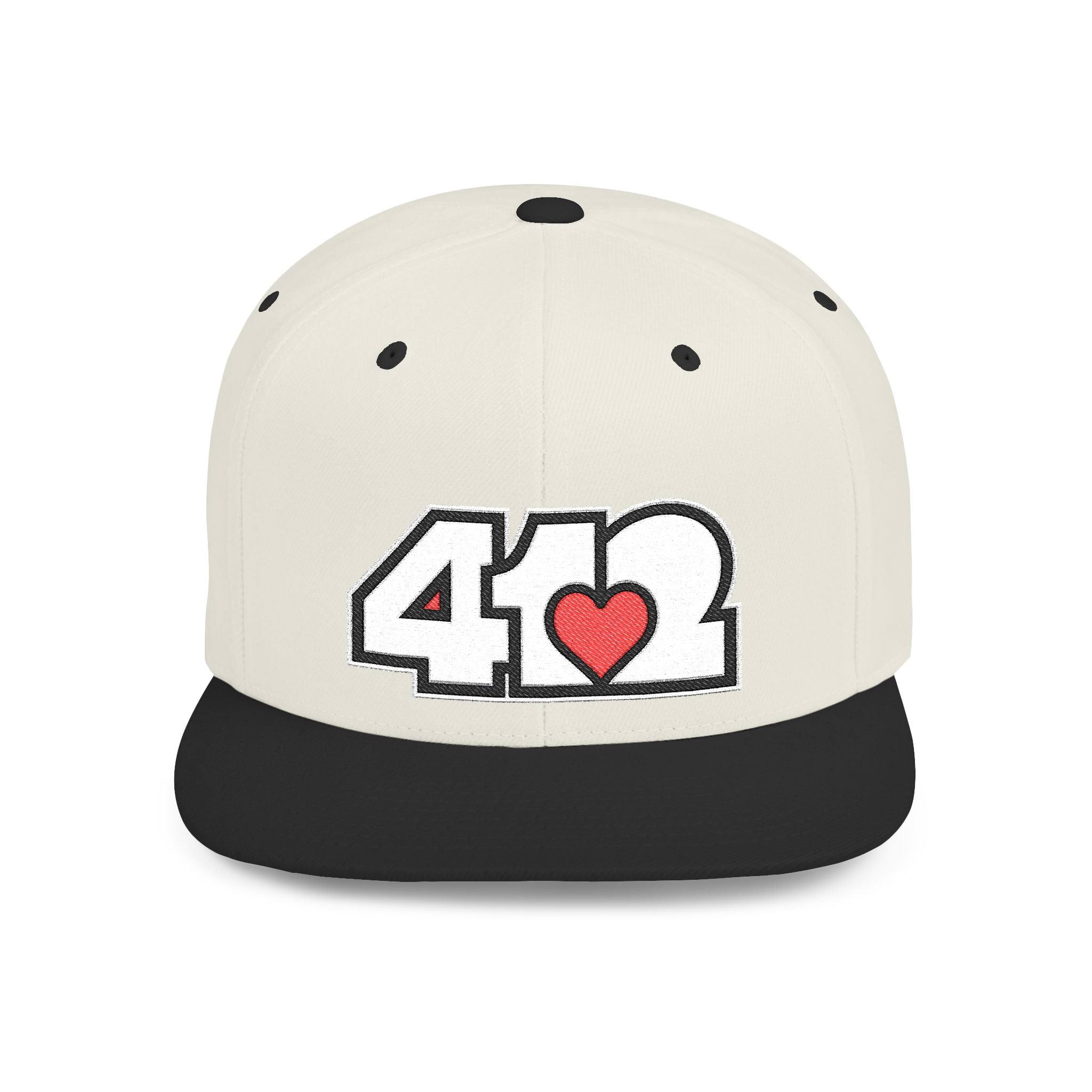 Pittsburgh 412 White & Red Embroidered Flat Bill Snapback Hat