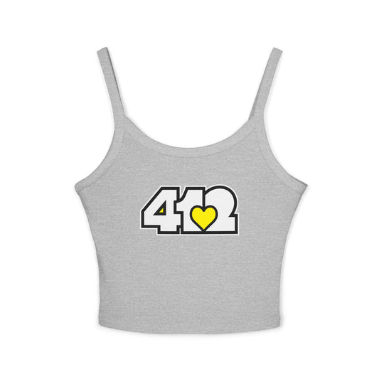 412 Women’s Camisole – Yellow Heart, White Logo