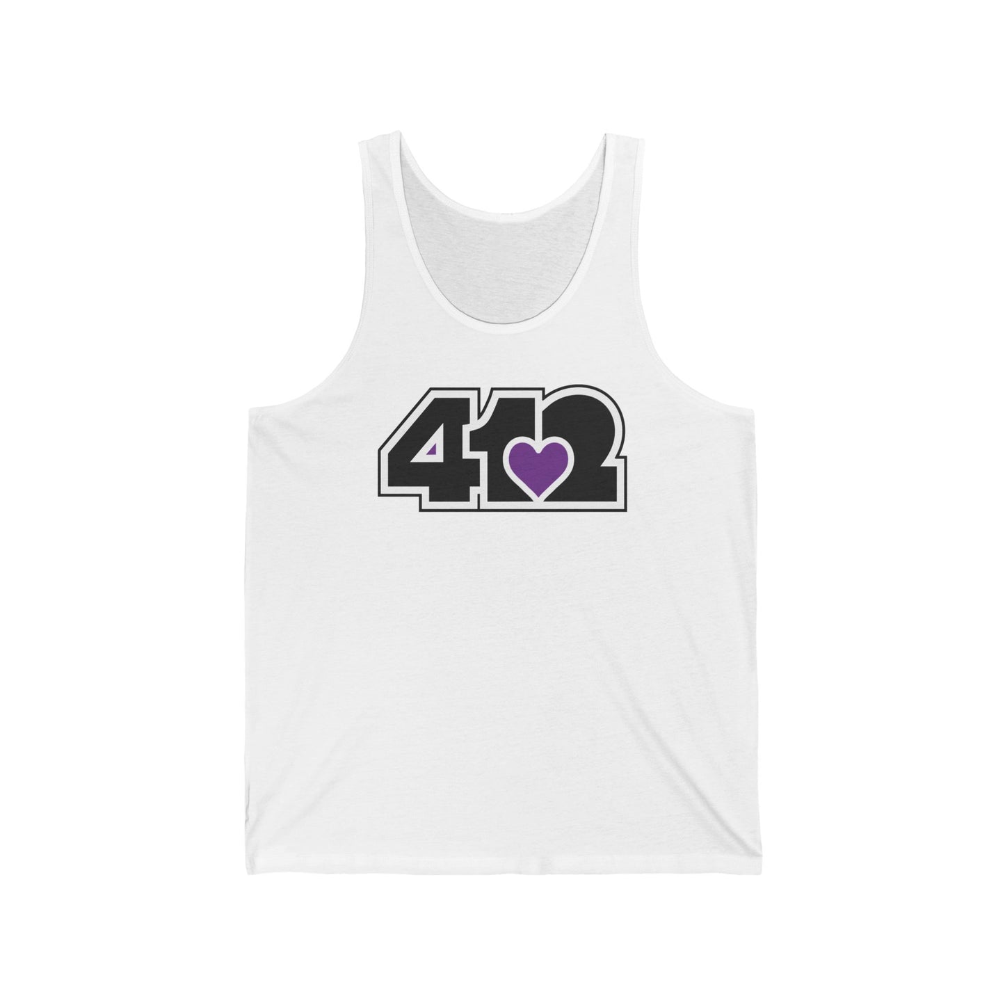 412 Unisex Jersey Tank - Purple Heart, Black Logo
