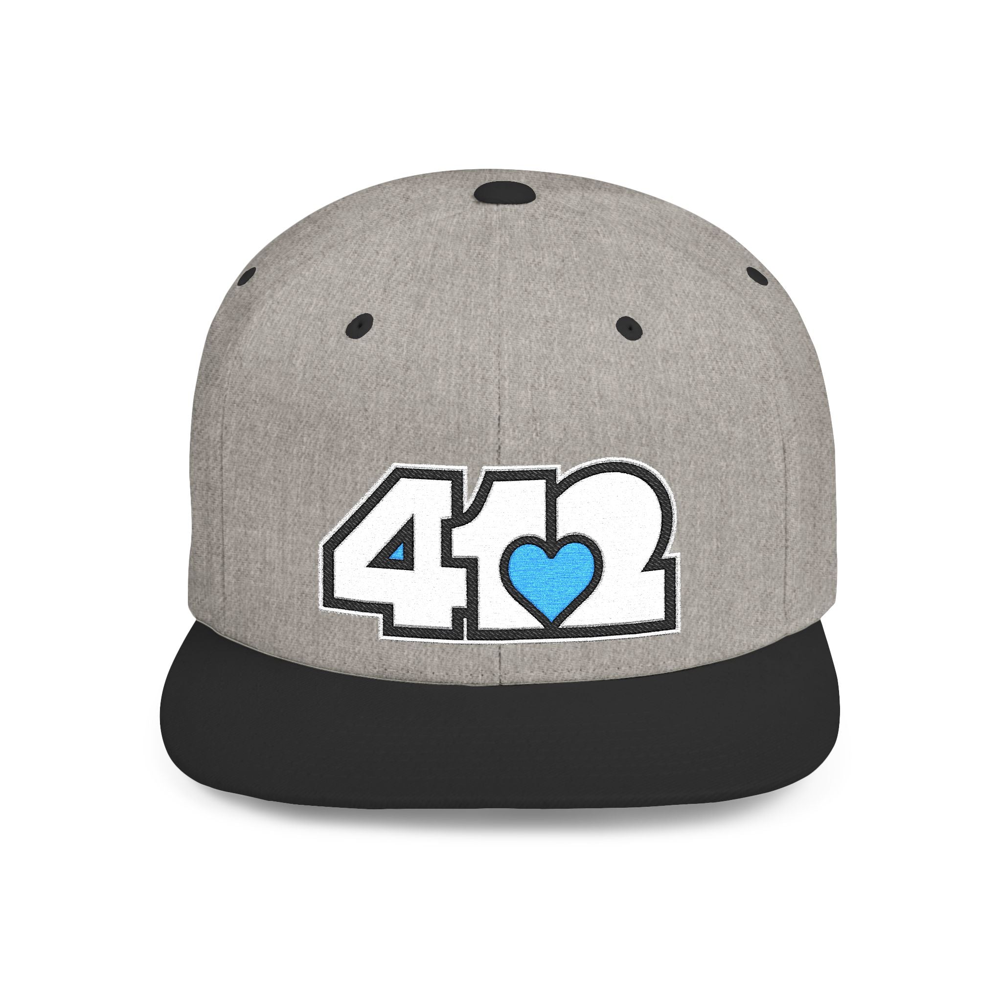 Pittsburgh 412 White & Blue Embroidered Flat Bill Snapback Hat