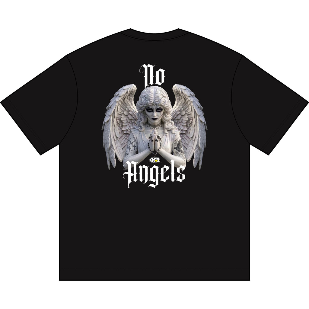 No Angels — Angelic Statue Streetwear Oversized Tee