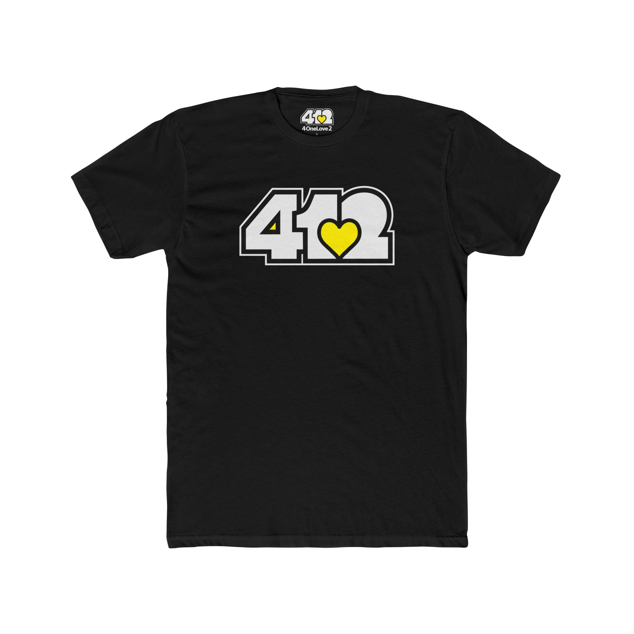 412 Signature Lightweight Tee: White & Yellow Streetwear Insignia