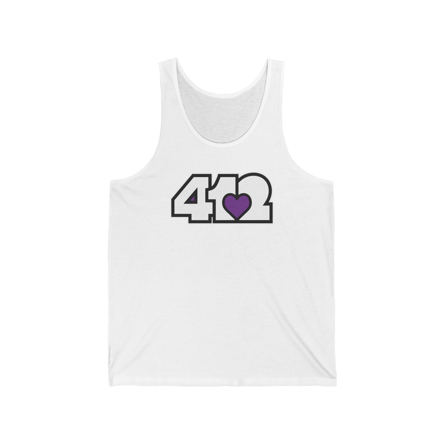 412 Unisex Jersey Tank - Purple Heart, White Logo