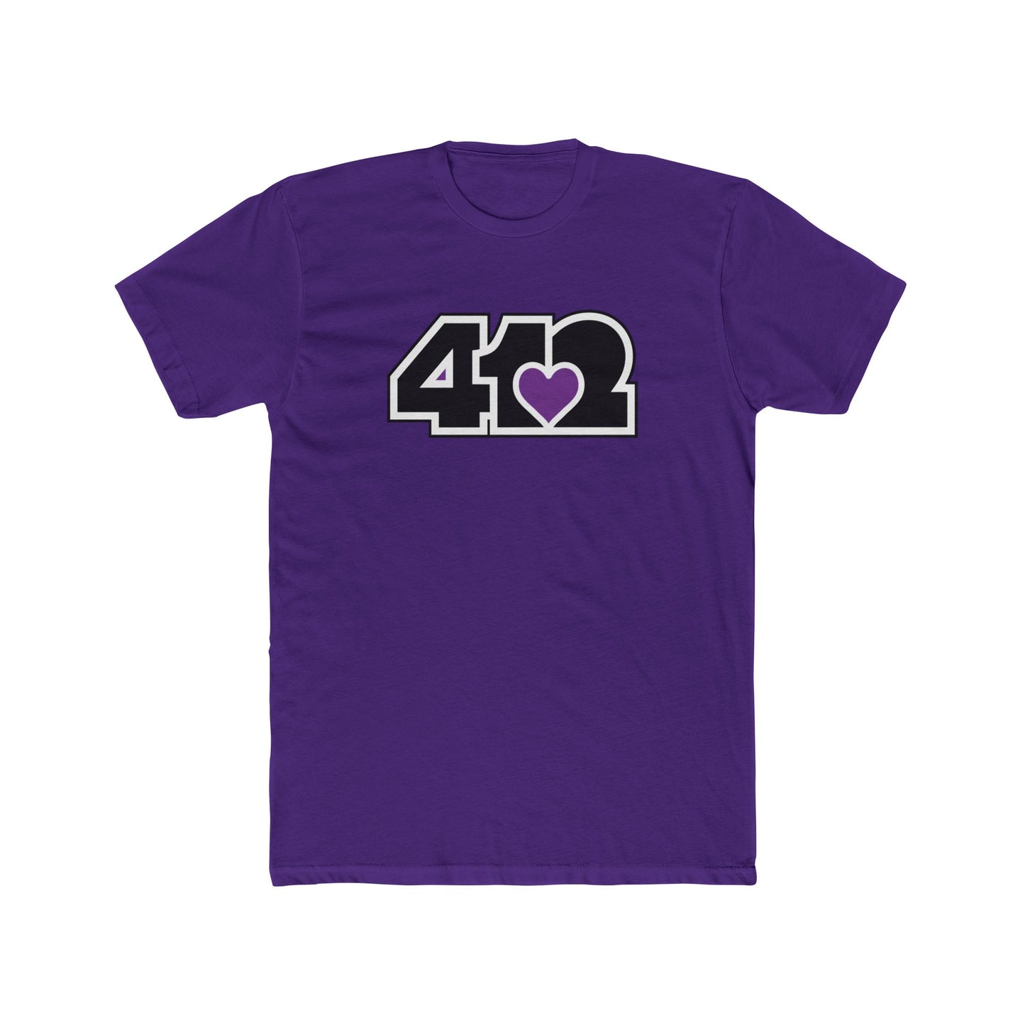 412 Contoured Fit Tee - Purple Heart, Black Logo