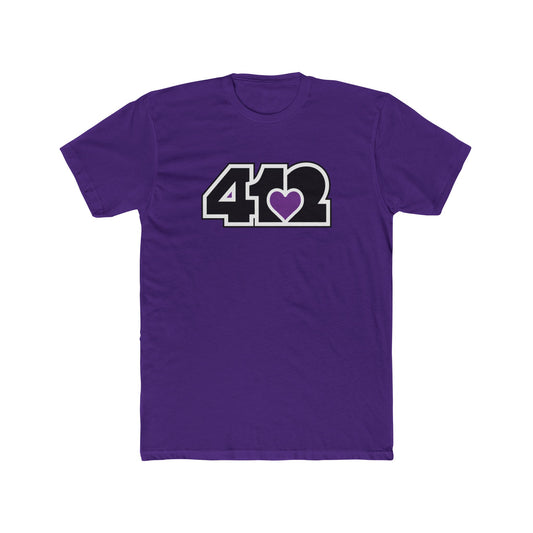 412 Contoured Fit Tee - Purple Heart, Black Logo