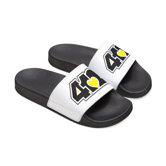 412 Men's Slides - Black Logo, Yellow Heart