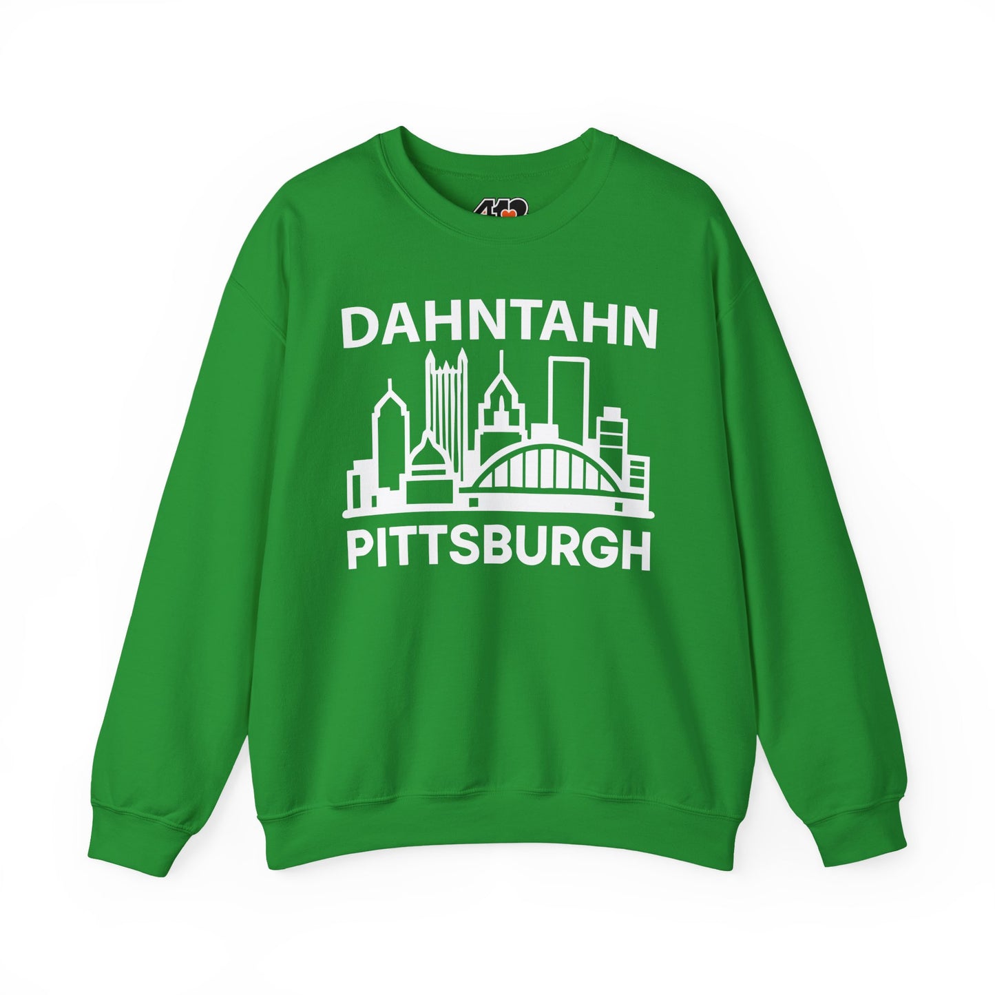 Dahntahn Pittsburgh Adult Sweatshirt - White Logo