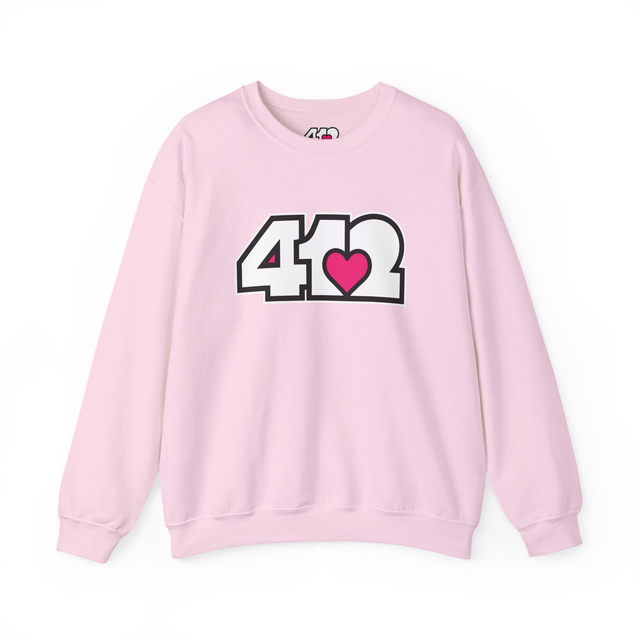 Pittsburgh Signature White Pink 412 Unisex Crewneck Sweatshirt