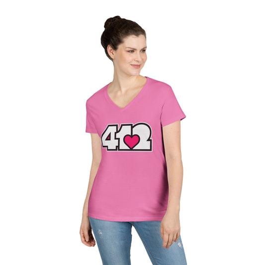 Pink Heart Women’s V-Neck
