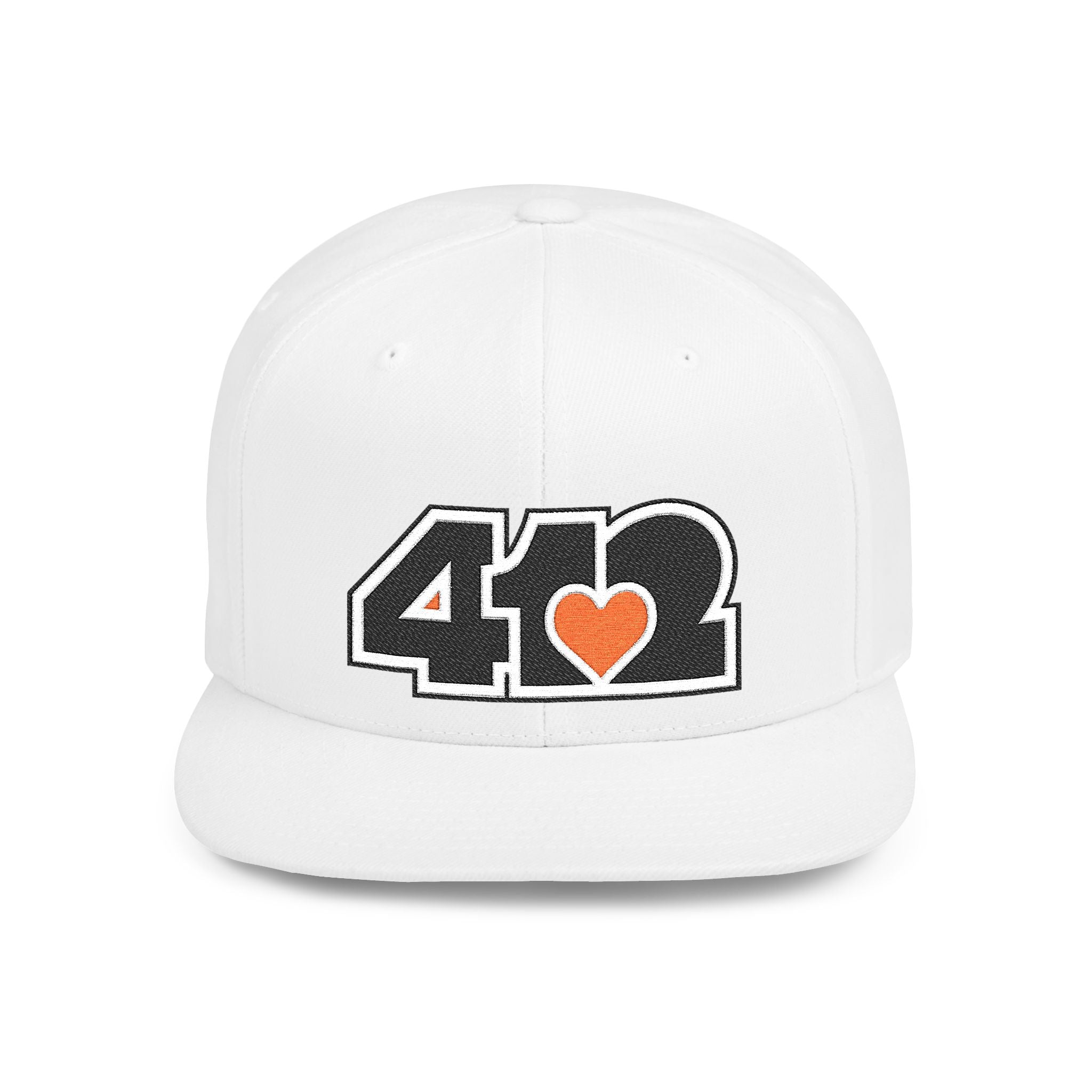 Pittsburgh 412 Black & Orange Embroidered Flat Bill Snapback Hat