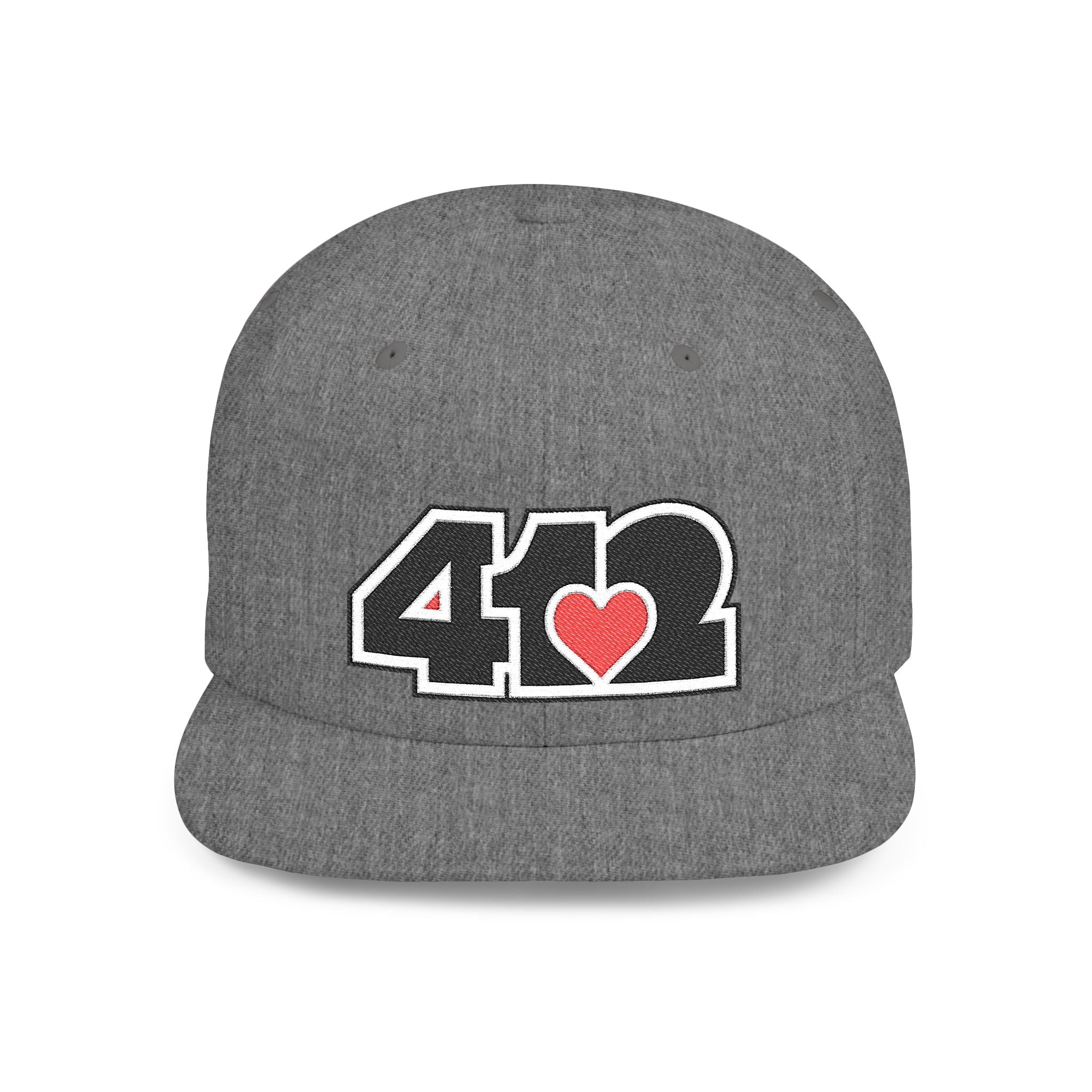 Pittsburgh 412 Black & Red Embroidered Flat Bill Snapback Hat