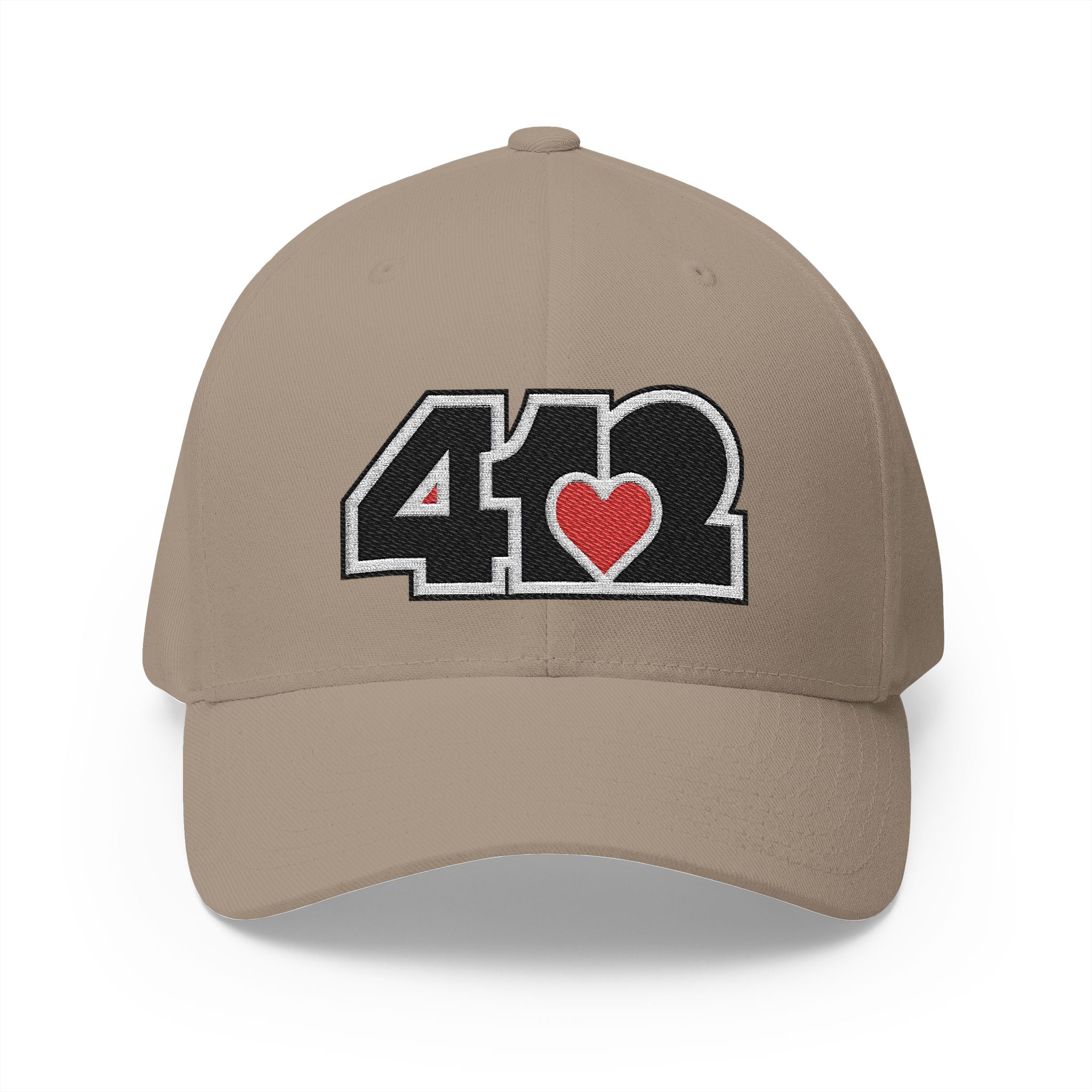 Pittsburgh 412 Black Red Embroidered Stretch Fit Hat