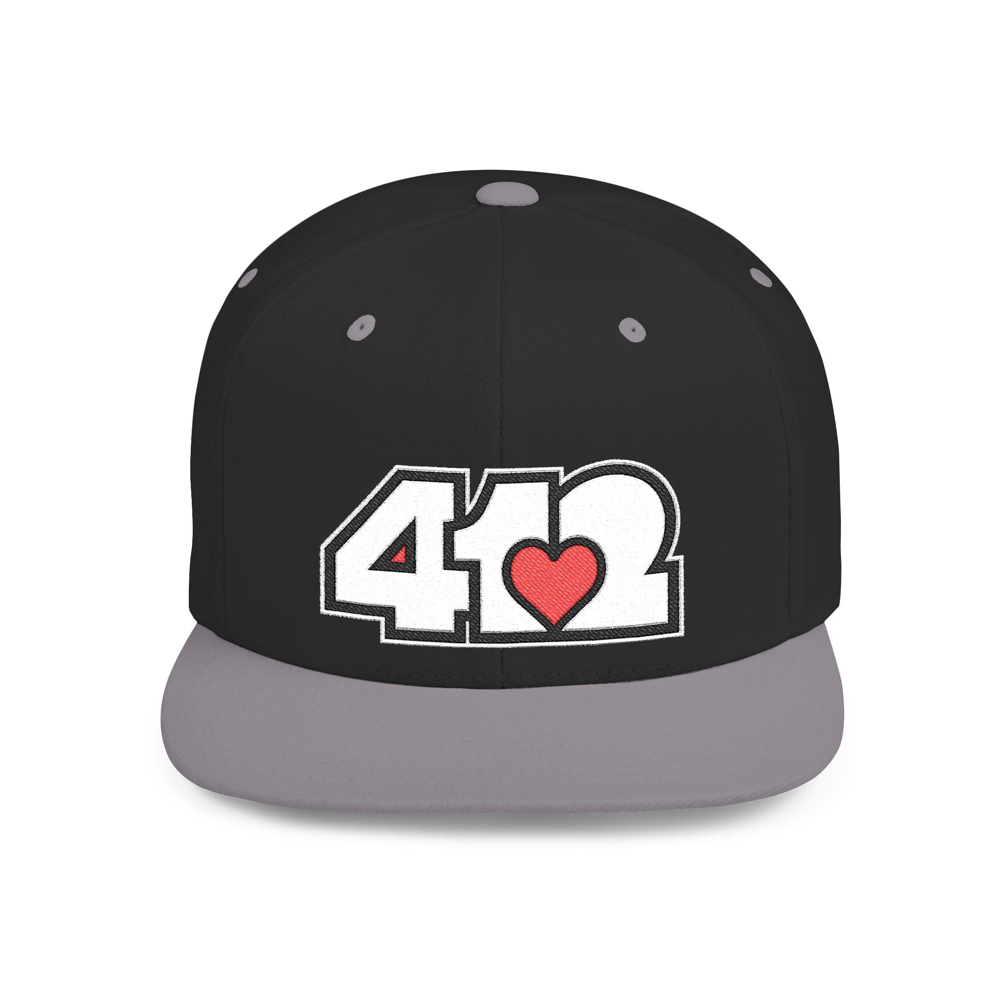 Pittsburgh 412 White & Red Embroidered Flat Bill Snapback Hat