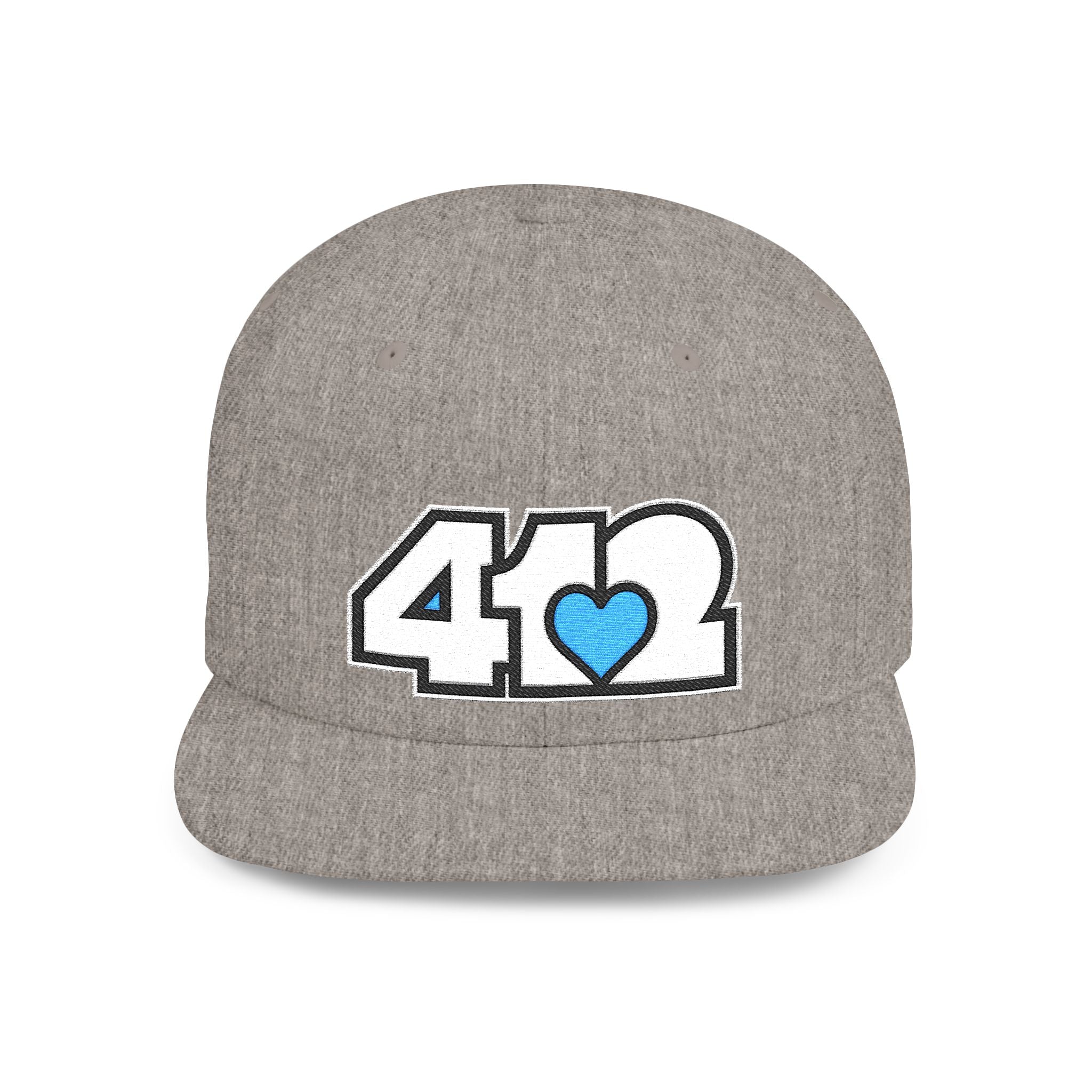 Pittsburgh 412 White & Blue Embroidered Flat Bill Snapback Hat