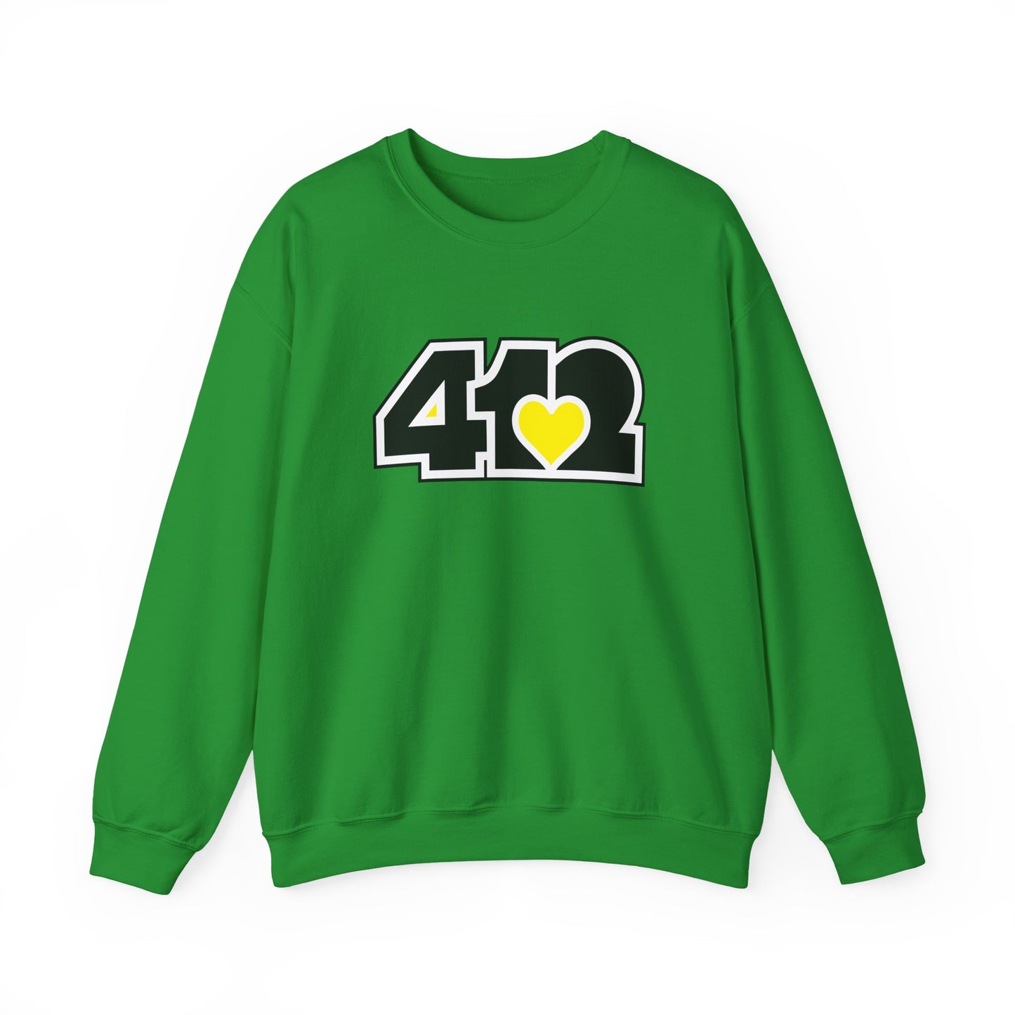 412 Crew Neck Sweatshirt  - Yellow Heart, Black Logo