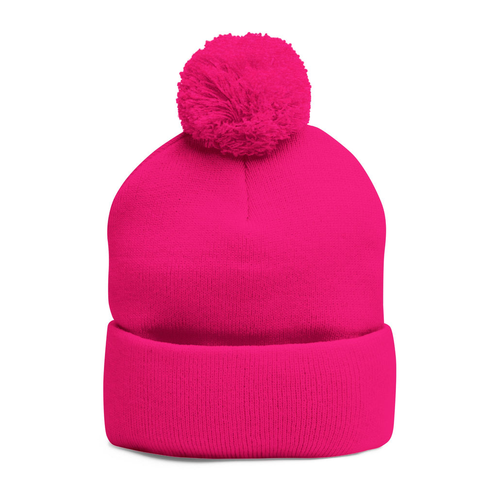 Pittsburgh 412 White Green Heart Embroidered Pom Beanie