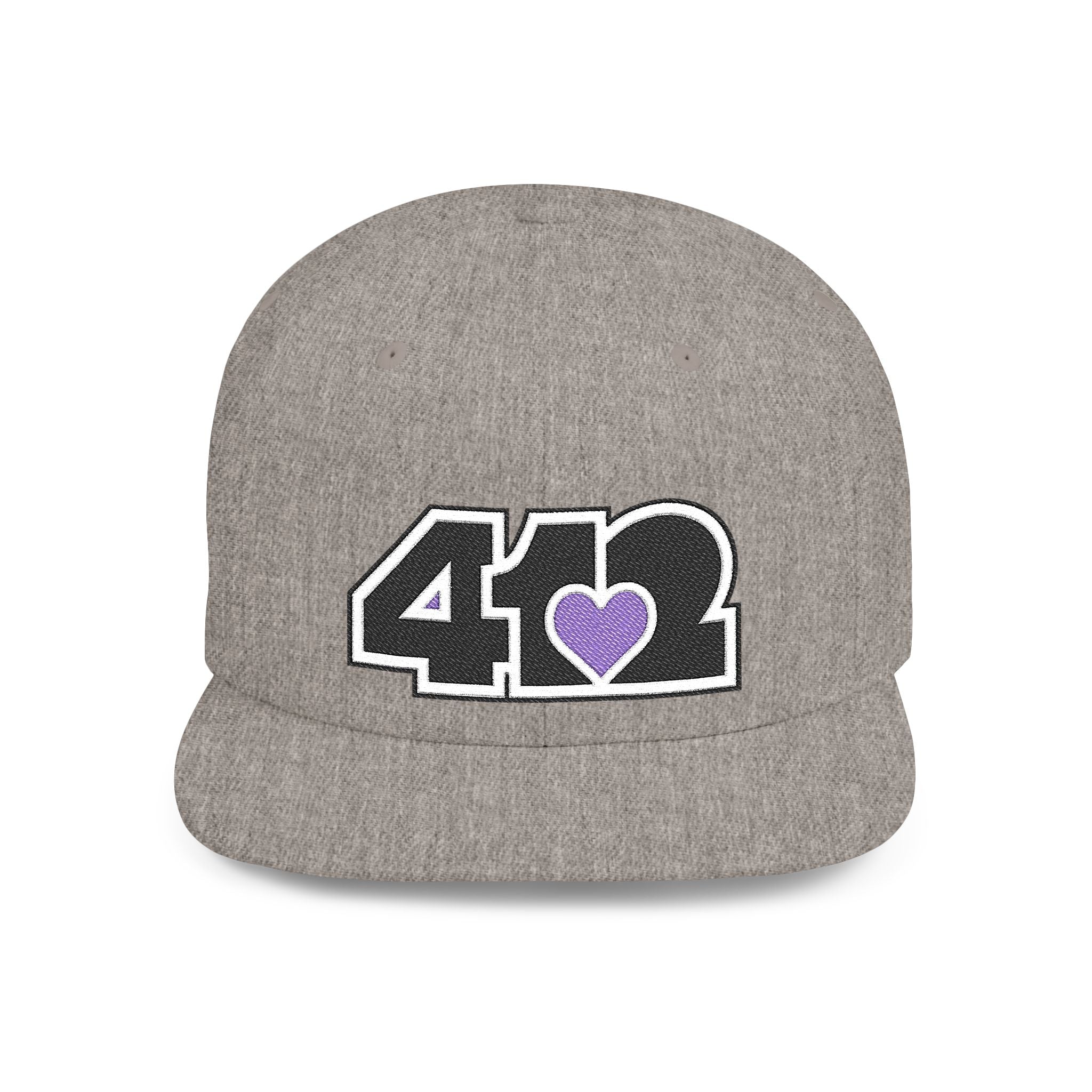 Pittsburgh 412 Black & Purple Embroidered Flat Bill Snapback Hat
