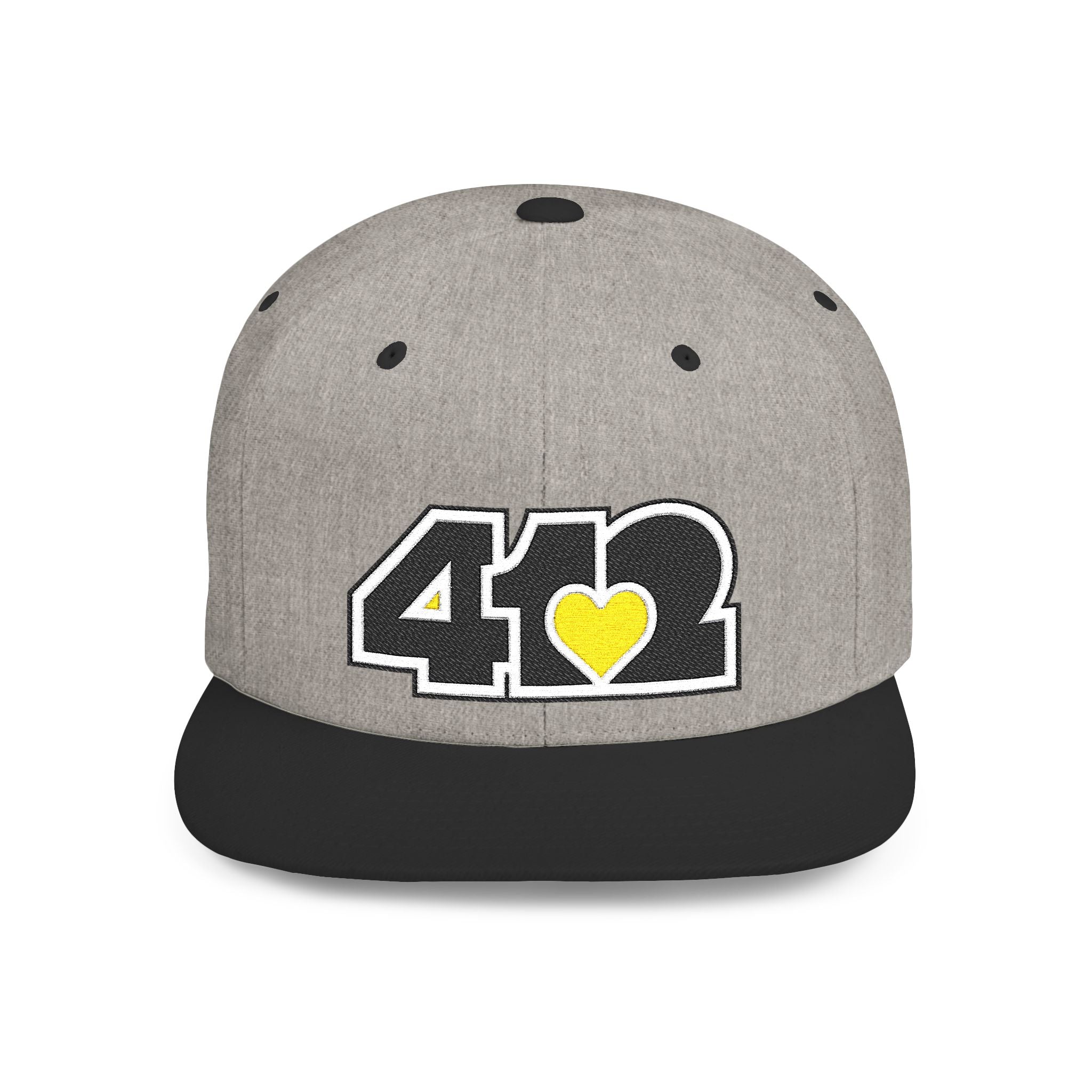 Pittsburgh 412 Black & Yellow Embroidered Flat Bill Snapback Hat