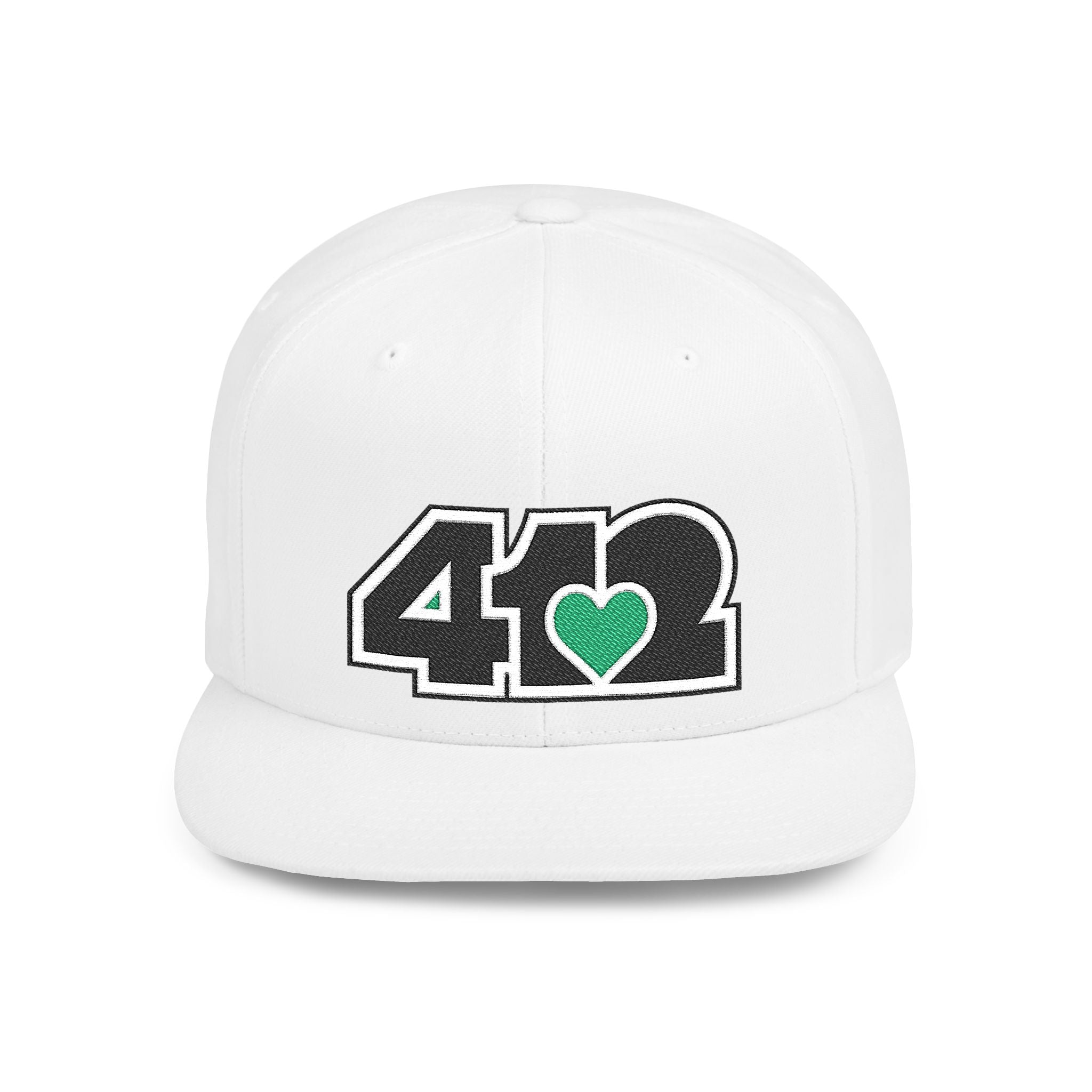 Pittsburgh 412 Black & Green Embroidered Flat Bill Snapback Hat