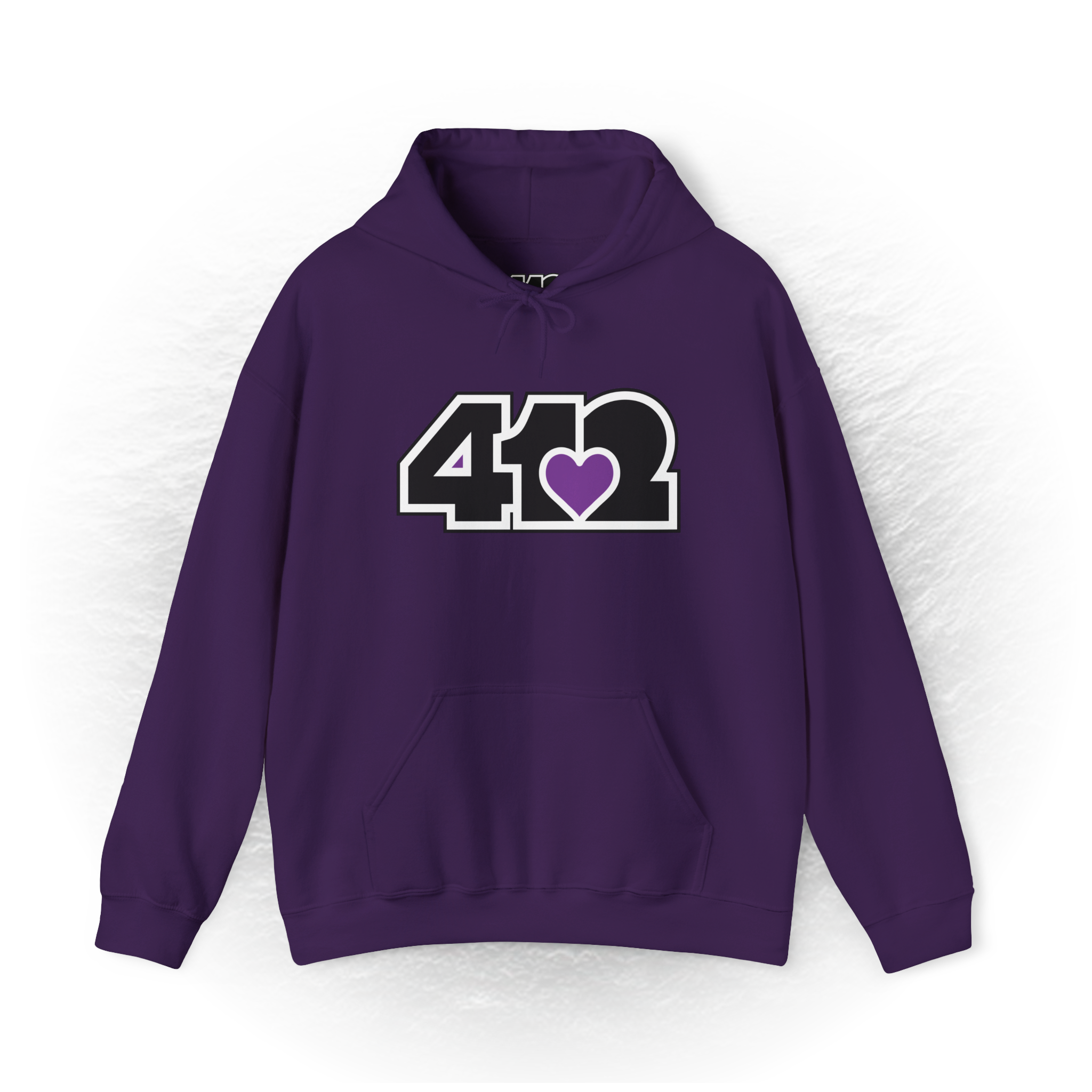 Pittsburgh Signature Black Purple 412 Unisex Hoodie