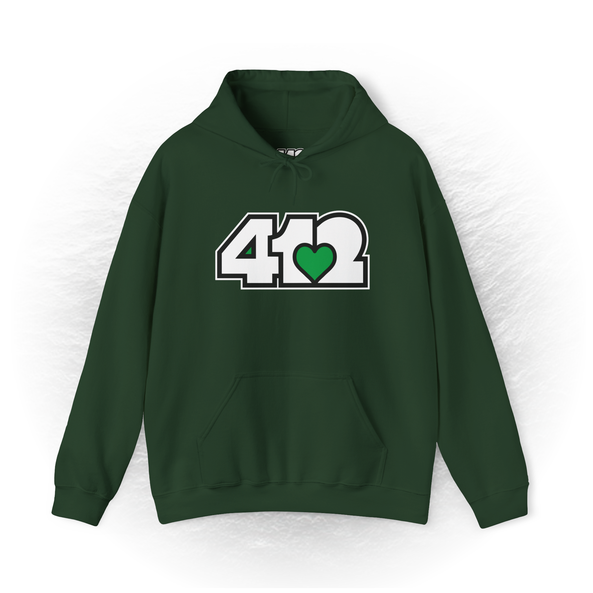 Pittsburgh Signature White Green 412 Unisex Hoodie