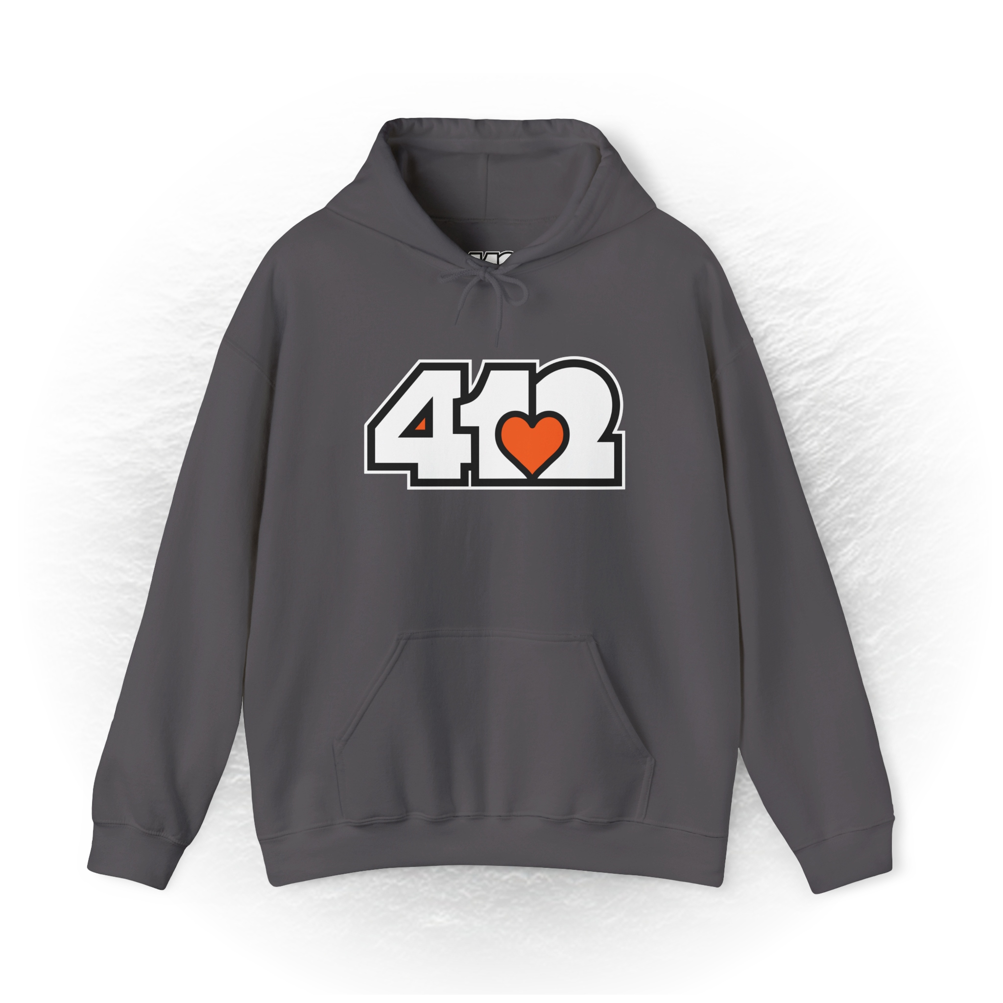 Pittsburgh Signature White Orange 412 Unisex Hoodie