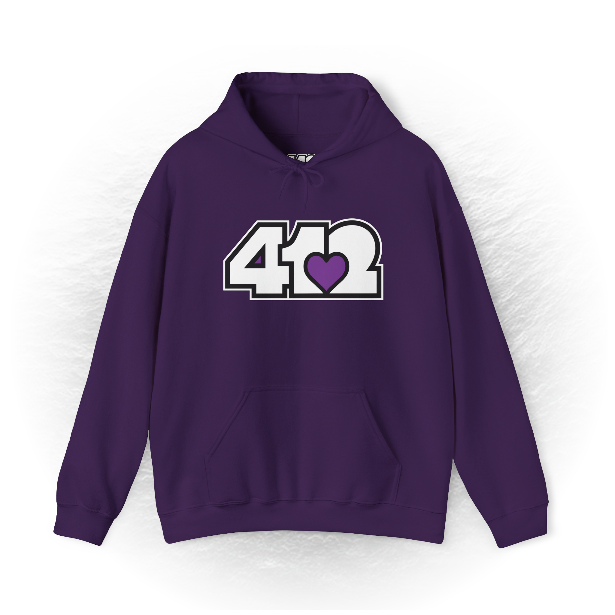 Pittsburgh Signature White Purple 412 Unisex Hoodie