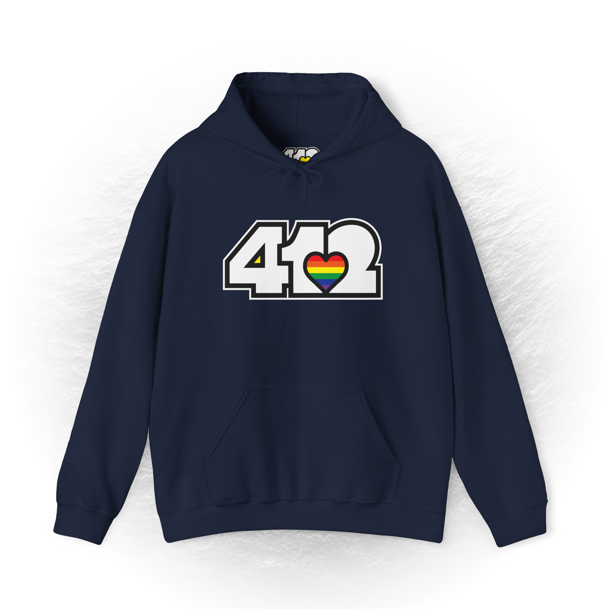 Pittsburgh Signature White Rainbow 412 Unisex Hoodie