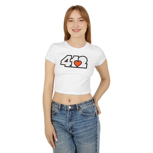 Orange Heart Women's Crop Top