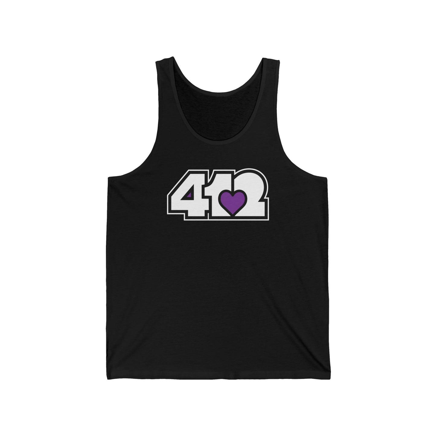 412 Unisex Jersey Tank - Purple Heart, White Logo