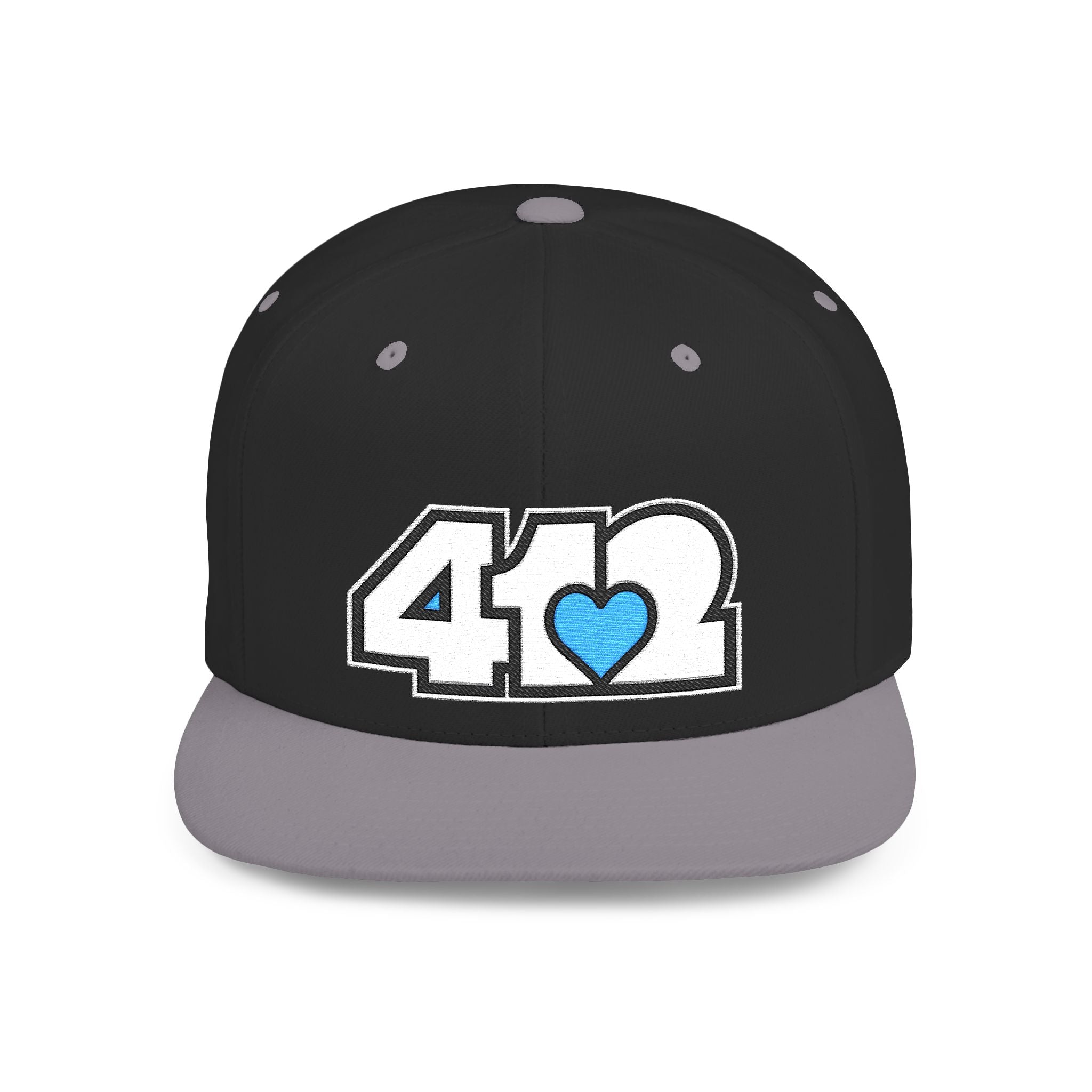 Pittsburgh 412 White & Blue Embroidered Flat Bill Snapback Hat